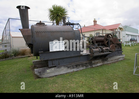 Dampfantrieb Log Hauler zuletzt verwendet in 1961 Matakohe Northland Nordinsel Neuseeland Stockfoto