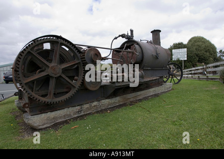 Dampfantrieb Log Hauler zuletzt verwendet in 1961 Matakohe Northland Nordinsel Neuseeland Stockfoto