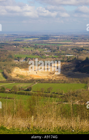 Rock gemeinsame Steinbruch West Sussex einer vorgeschlagenen Deponie in Sussex Dorf von Washington. 2007 Stockfoto