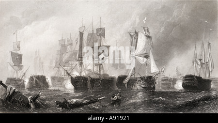 Die Schlacht von Trafalgar, 21. Oktober 1805 Stockfoto