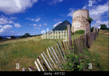 Karibik, BWI, St. Lucia, Sugar Mill Ruinen entlang der Pitons Natural Trail. Stockfoto