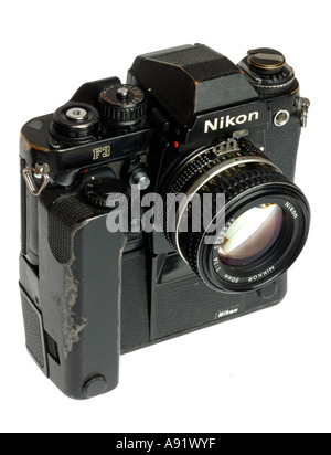 Nikon-Kamera, F3 mit MD4 motordrive Stockfoto