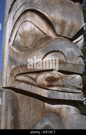 Kanada, British Columbia, Vancouver UBC Museum of Anthropology Detail von totem Stockfoto