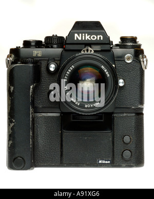 Nikon-Kamera, F3 mit MD4 motordrive Stockfoto