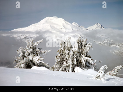 South Sister Berg vom Mount Bachelor im Bereich von Oregon Cascade Mountain Stockfoto