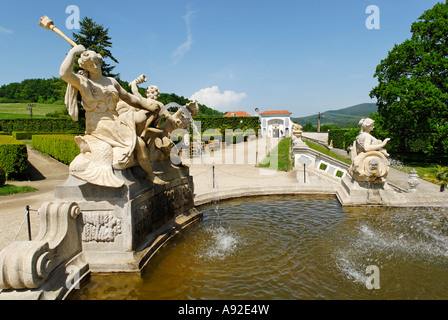 Schloss Garten, historische alte Stadt Cesky Krumlov, Böhmen, Tschechien Stockfoto