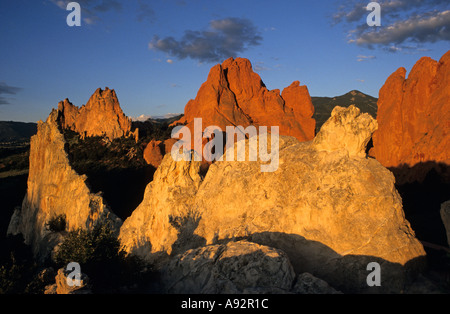 Sonnenaufgang am Garten der Götter Colorado Springs Colorado USA Stockfoto
