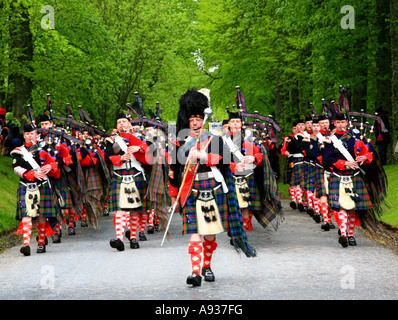 Atholl Highlanders in parade Stockfoto