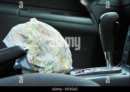 Fahrplan zu einem Ball OS Road Map von Cornwall England vermasselt Stockfoto