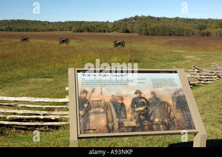 Pea Ridge National Military Park ARSign für Pea Ridge National Military Park in der Nähe von Garfield, Arkansas Stockfoto