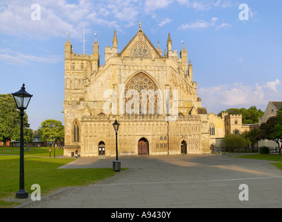 Exeter Kathedrale Devon Westfassade Stockfoto
