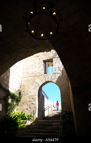 Reisen Sie Photograpy von der Burg in Peniscola Peñiscola Costa del Azahar in Spanien die Provinz Castellón Castellon Stockfoto