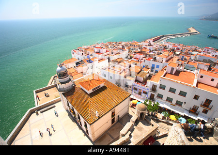 Reisen Sie Photograpy von der Burg in Peniscola Peñiscola Costa del Azahar in Spanien die Provinz Castellón Castellon Stockfoto