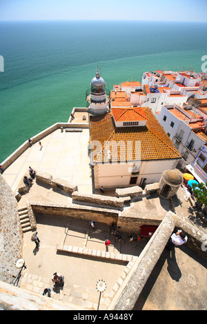 Reisen Sie Photograpy von der Burg in Peniscola Peñiscola Costa del Azahar in Spanien die Provinz Castellón Castellon Stockfoto