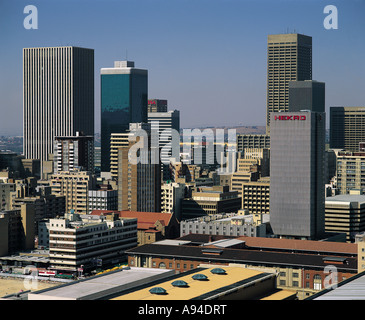 Tageslicht Blick auf Johannesburg Hochhäuser im zentralen Geschäftsviertel der Stadt Johannesburg, Gauteng Südafrika getroffen Stockfoto