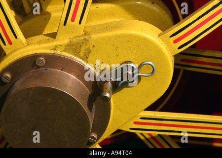 Hub des Rades bei Modell Steam powered Zugmaschine zeigt Detail und sperren Montage Stockfoto