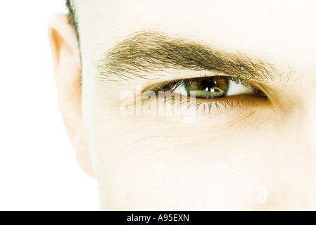 Des jungen Mannes Auge, extreme Nahaufnahme Stockfoto