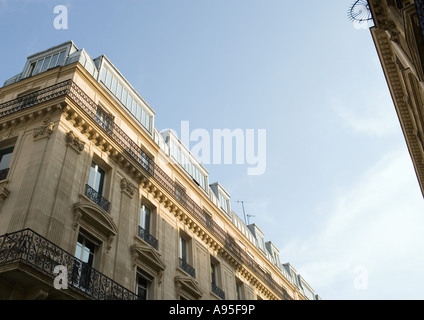 Paris, Frankreich, Mehrfamilienhaus, niedrigen Winkel Ansicht Stockfoto