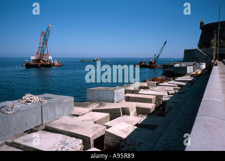 Baustelle der Hafen von Monaco-s können neue Deich 2000 Stockfoto