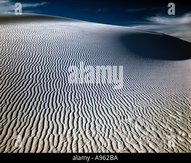 White Sands National Monument in New Mexiko zeigt Windmuster in den sand Stockfoto