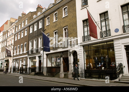 Hardy Amis, Richard Anderson, Scabal und Huntsman Außenansicht der Herrenmode speichert Savile Row Central London. England. UK 2000S HOMER SYKES Stockfoto