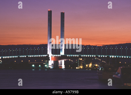 Sonnenuntergang über der Bolte Bridge, Melbourne, Australien Stockfoto