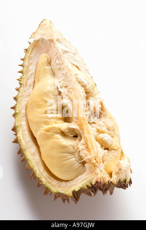 Durian ein Viertel FoodCollection Stockfoto