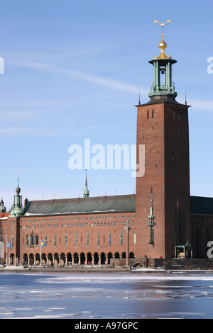 Das Rathaus in Stockholm, Schweden, Winter Stockfoto