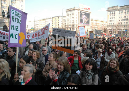 Pro-Abtreibung-Demonstration in Warschau, Polen Stockfoto