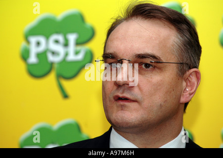 Waldemar Pawlak - ehemalige polnische Ministerpräsident - Polskie Stronnictwo Bauernpartei Partei (Bauernpartei) Stockfoto