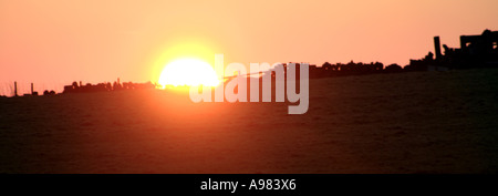 Sonnenuntergang in der North West Of England-Blick von der Pennine Moors in der Nähe von Heywood Lancashire UK Stockfoto