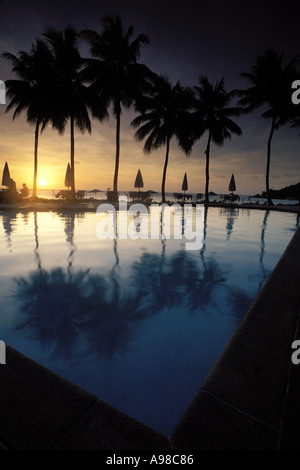 Palau, Sonnenuntergang, Palau Pacific Resort Stockfoto