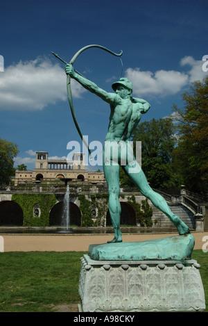 Statue der Bogenschütze im Park Sanssouci, Potsdam, Deutschland Stockfoto