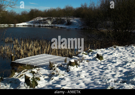 Winterschnee im Parkhall Landschaft Park, Wiener Neustadt Stockfoto