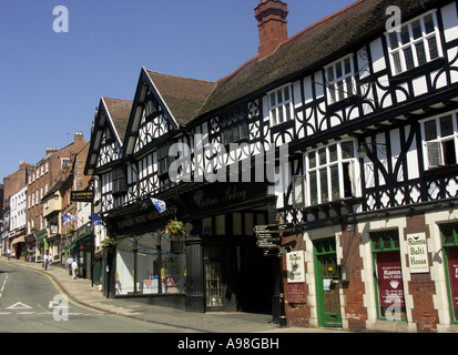 Schwarz und weiß-Tudor-Gebäude in Wyle Cop, Shrewsbury, Shropshire, England, UK, Großbritannien, England UK Stockfoto