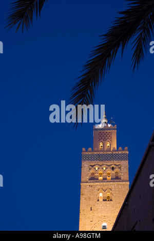 Koutoubia Moschee in der Nacht. Marrakesch. Marokko Stockfoto