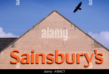 Die Sainsburys Supermarkt Shop anmelden Barnstaple North Devon Stockfoto
