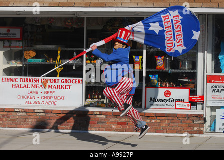 Steuer Zeit Förderung außerhalb Aufbereiter Steuerdienst Stockfoto