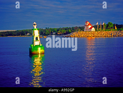 Liverpool Fort Point Lighthouse in Nova Scotia Kanada Stockfoto