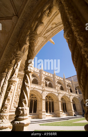 Manuelinischem Kreuzgang im MOSTEIRO DOS JERONIMOS Kloster in Lissabon. Portugal Stockfoto