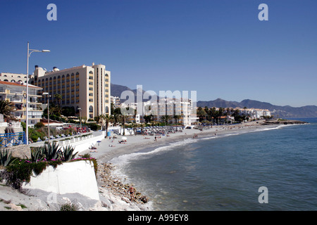 PLAYA LA TORRECILLA NERJA. COSTA DEL SOL SPANIEN EUROPA Stockfoto