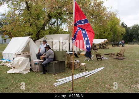 Arkansas AR USA alte Washington State Park Civil War Weekend A Konföderierten Artillerie Camp 10 Pfünder Stockfoto