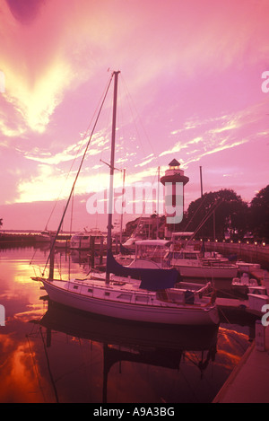 LEUCHTTURM-HAFENSTADT HILTON HEAD ISLAND SOUTH CAROLINA USA Stockfoto