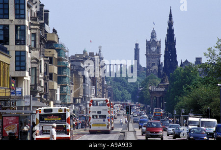 Princes Street Edinburgh Stockfoto