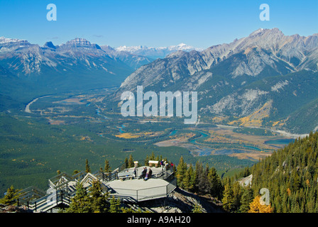 Aussichtsplattform auf Sulphur Mountain Banff Nationalpark Alberta Kanada Nordamerika Stockfoto