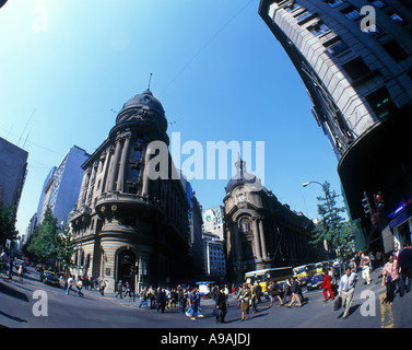 EINGANG LA BOLSA BÖRSE FINANCIAL DISTRICT SANTIAGO CHILE Stockfoto