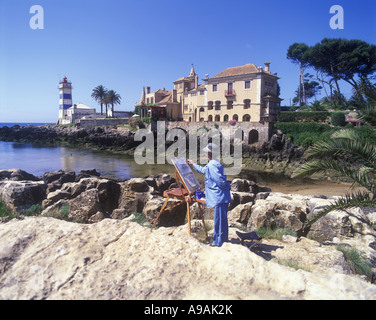 MALER FARO CASCAIS PORTUGAL Stockfoto