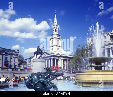 FOUNTAIN TRAFALGAR SQUARE LONDON ENGLAND UK Stockfoto
