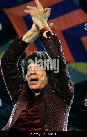 Mick Jagger von den legendären Rock-band der Rolling-Stones-Konzert in Sydney nur zur redaktionellen Verwendung April 2006 Stockfoto