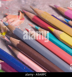 Gruppe von Farbstiften Stockfoto